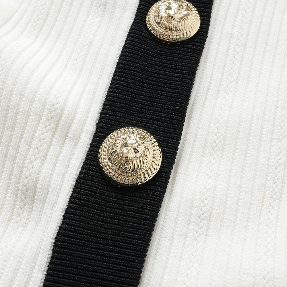 Chanelstyle black-white cardigan autumn tops for women