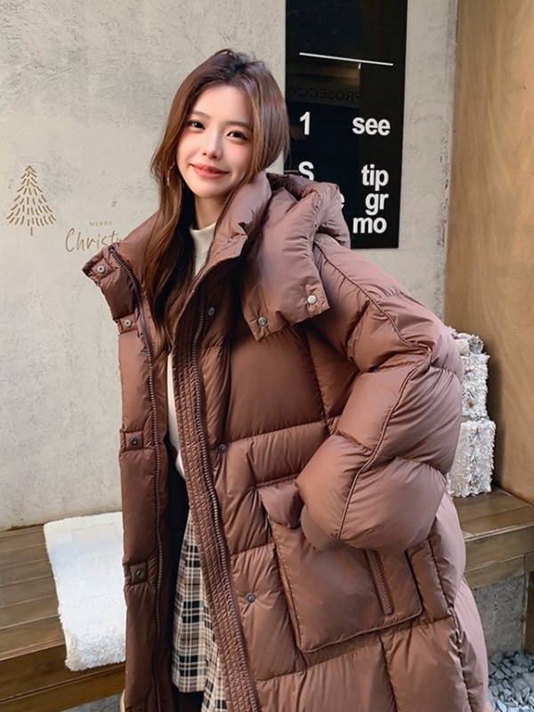 Exceed knee long cotton coat multicolor coat for women
