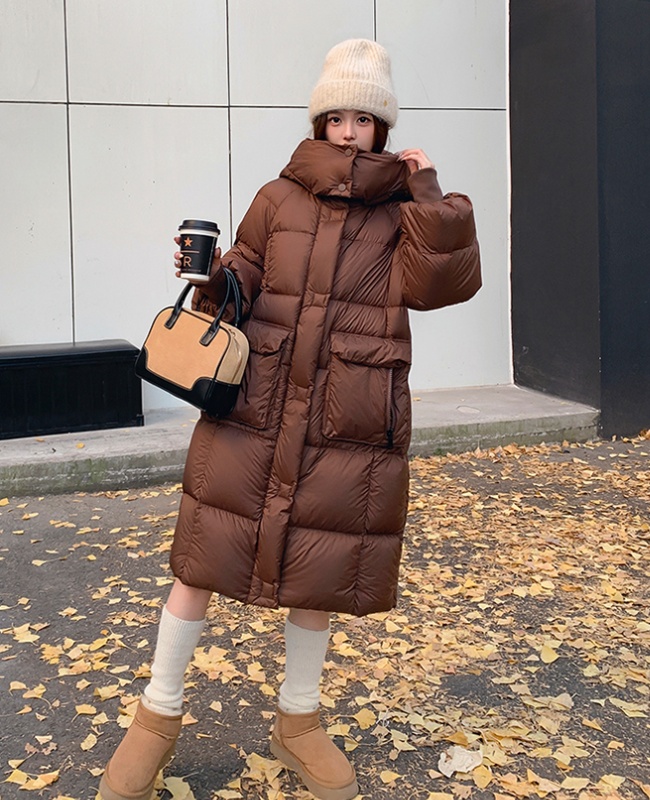 Exceed knee long cotton coat multicolor coat for women