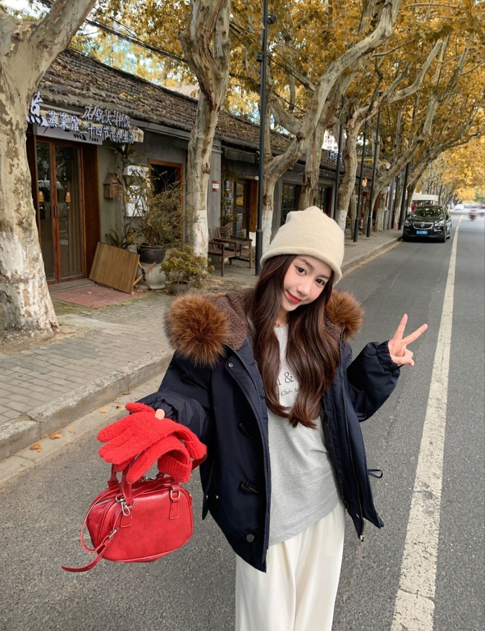 Winter thick down cotton coat for women
