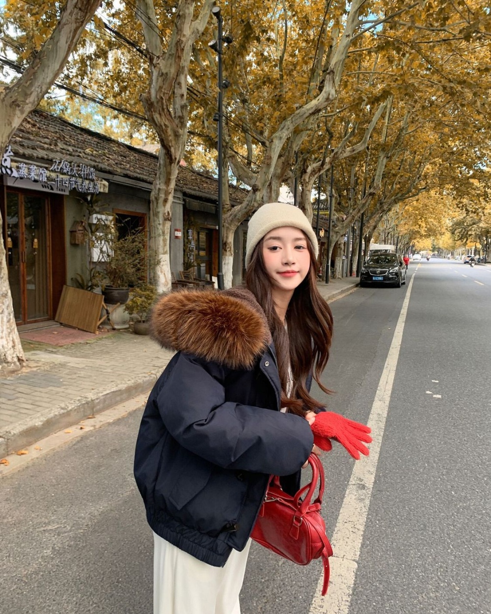 Winter thick down cotton coat for women