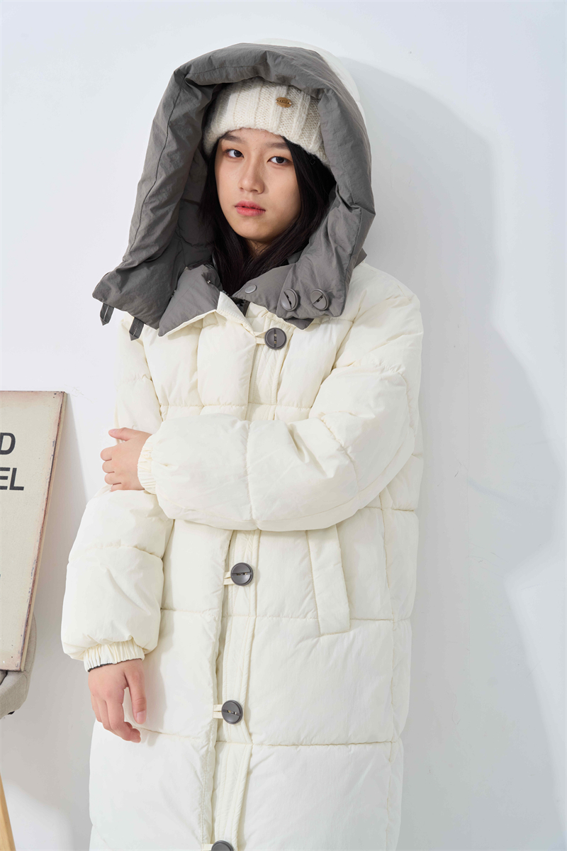 Hooded wear fashion coat thick mixed colors cotton coat