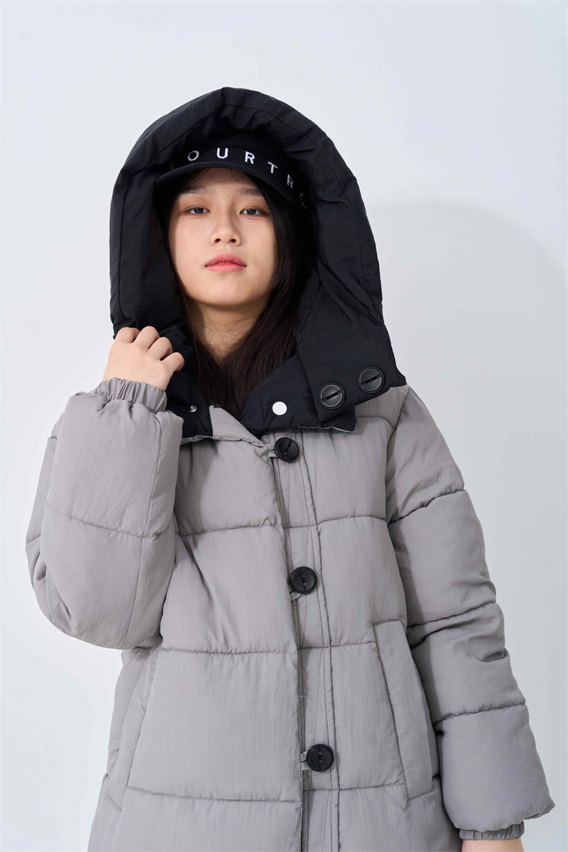Hooded wear fashion coat thick mixed colors cotton coat