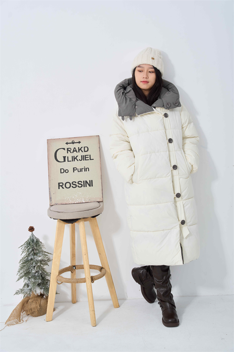 Hooded wear fashion coat thick mixed colors cotton coat