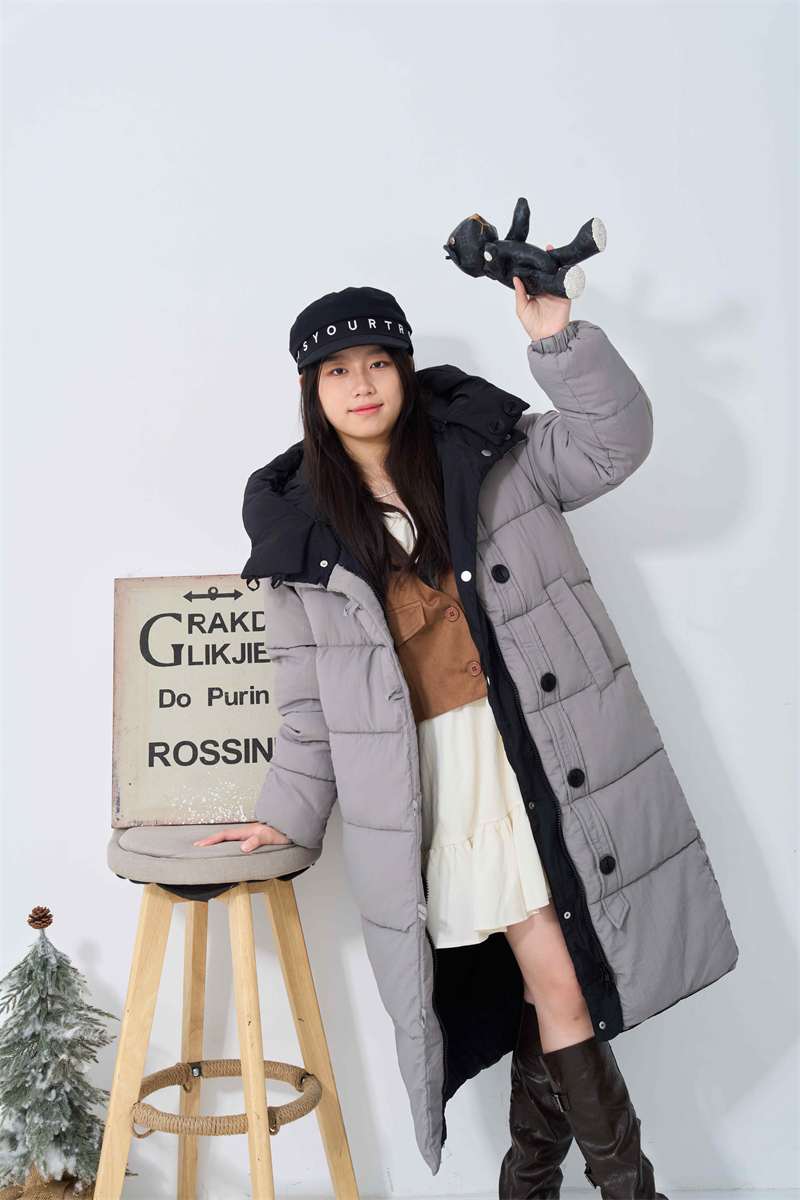 Hooded wear fashion coat thick mixed colors cotton coat