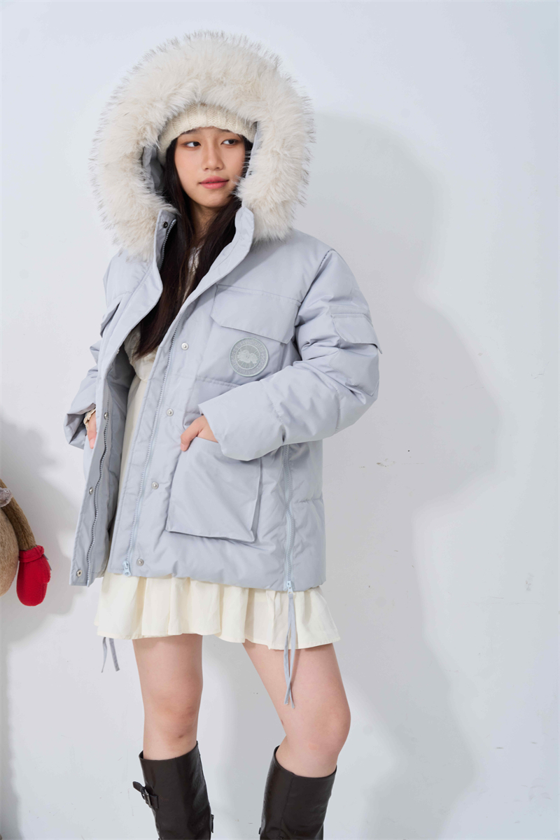 Large fur collar short cotton coat student coat for women