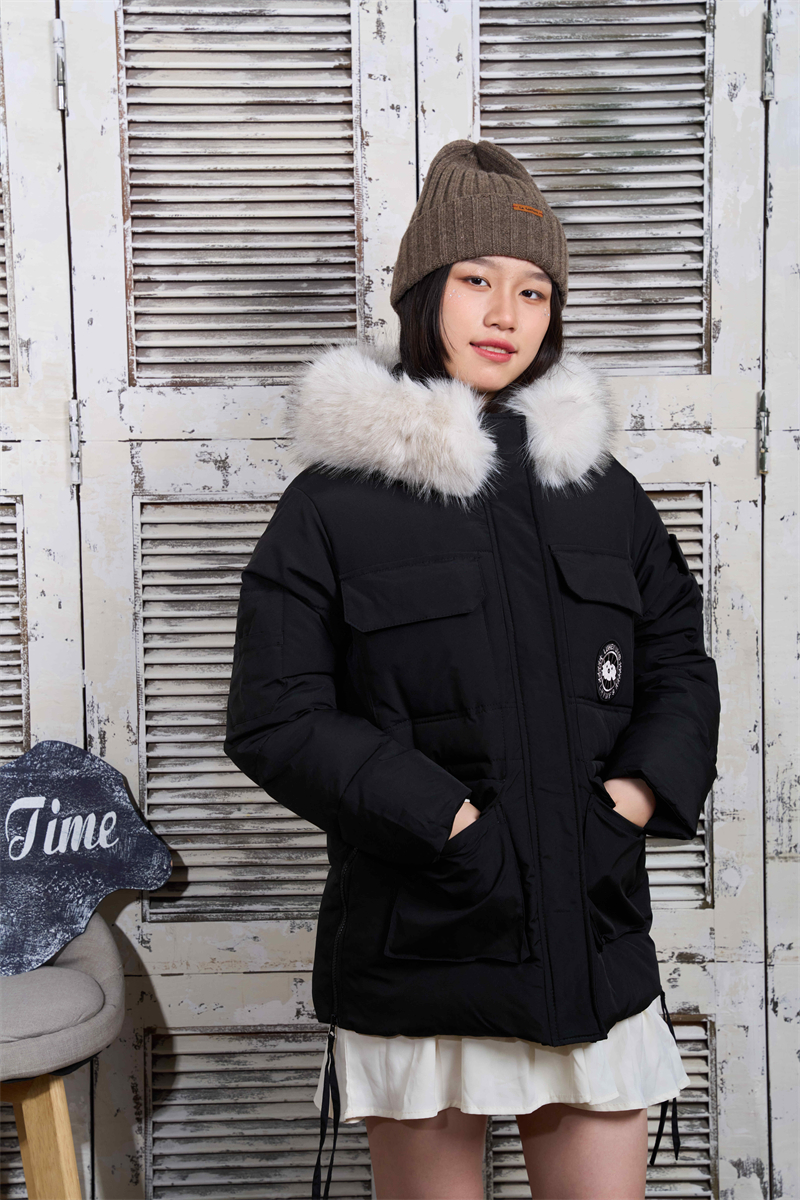 Large fur collar short cotton coat student coat for women