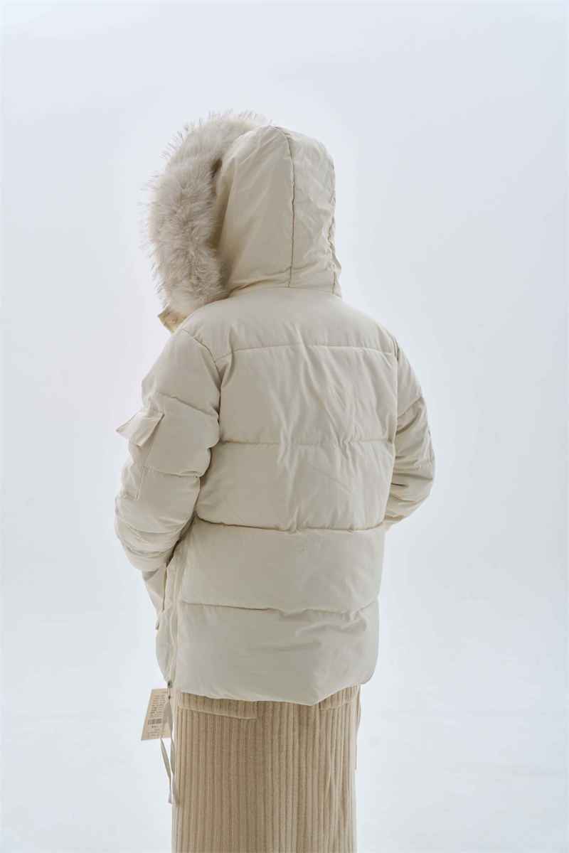 Large fur collar short cotton coat student coat for women