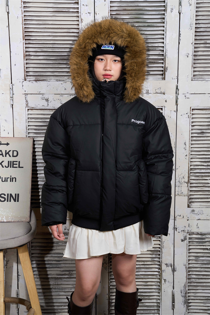 Fur collar coat bread clothing for women