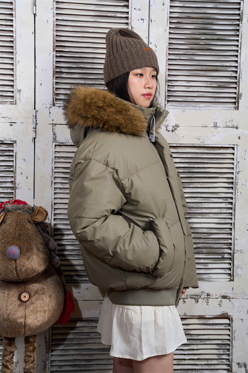 Fur collar coat bread clothing for women