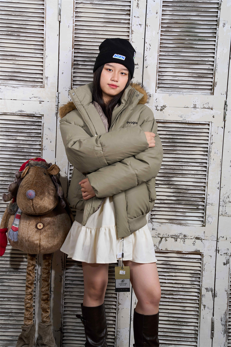 Fur collar coat bread clothing for women