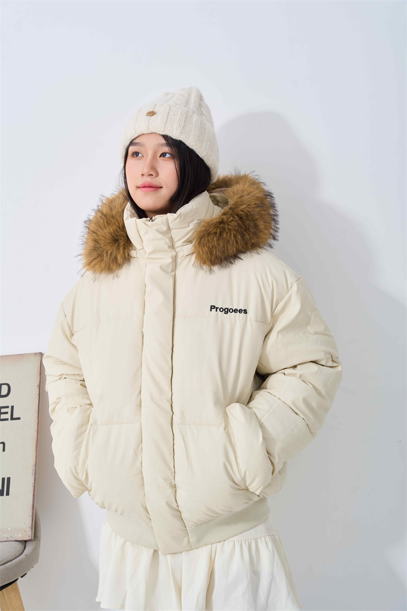 Fur collar coat bread clothing for women