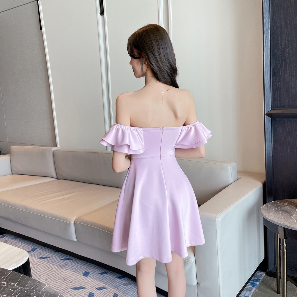 Sexy wrapped chest dress nightclub pinched waist T-back