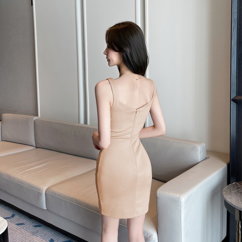 Sexy sling tight temperament halter low-cut split T-back