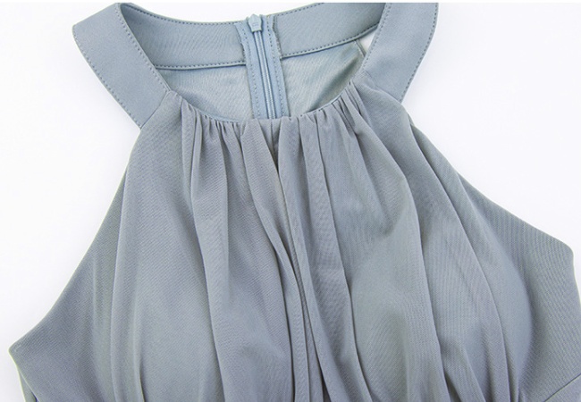 Sleeveless dress pinched waist T-back for women
