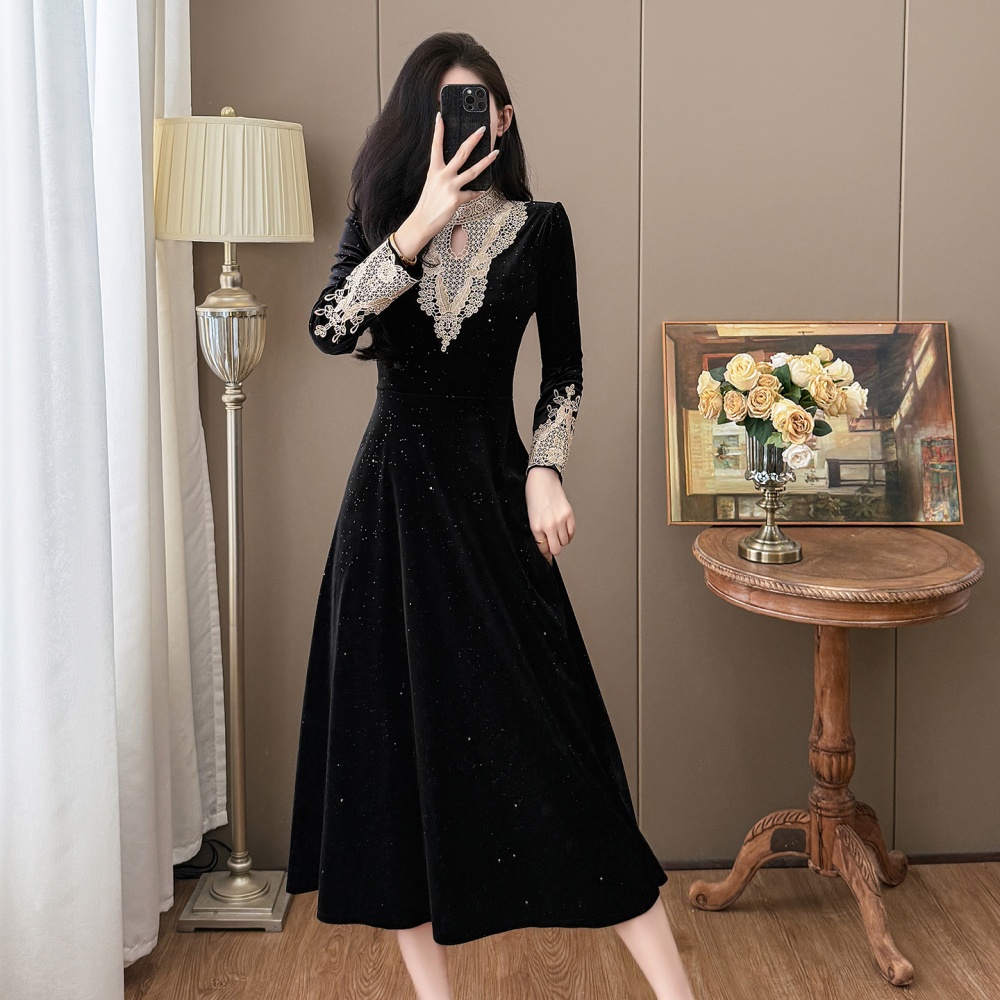 Hepburn style big skirt France style dress