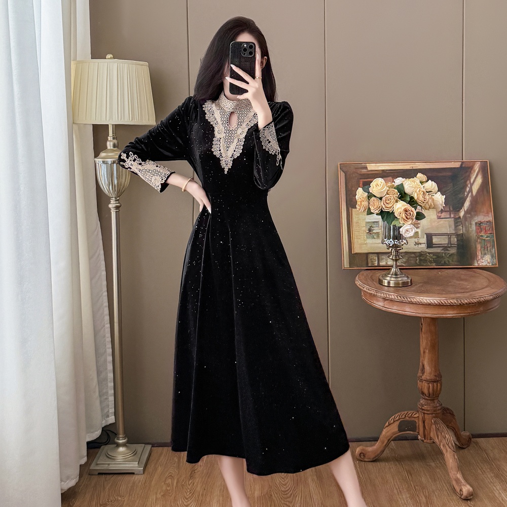 Hepburn style big skirt France style dress