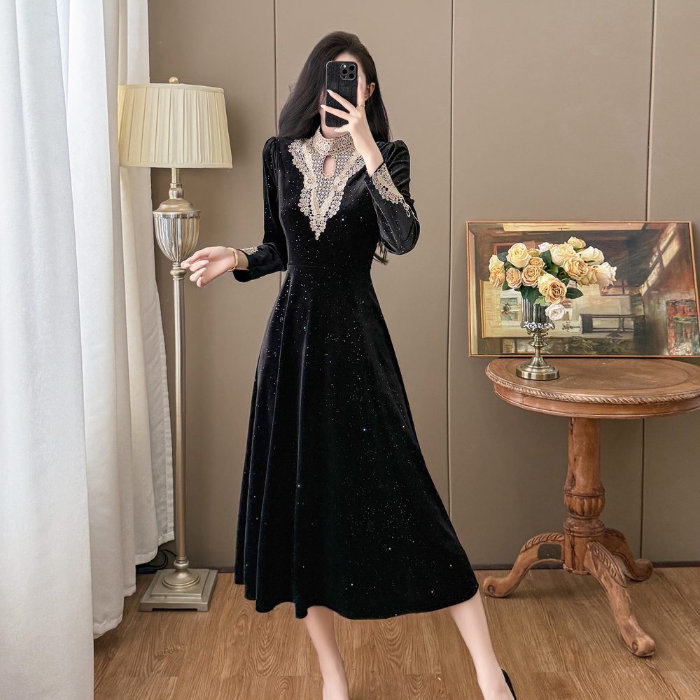 Hepburn style big skirt France style dress
