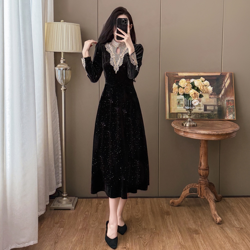 Hepburn style big skirt France style dress
