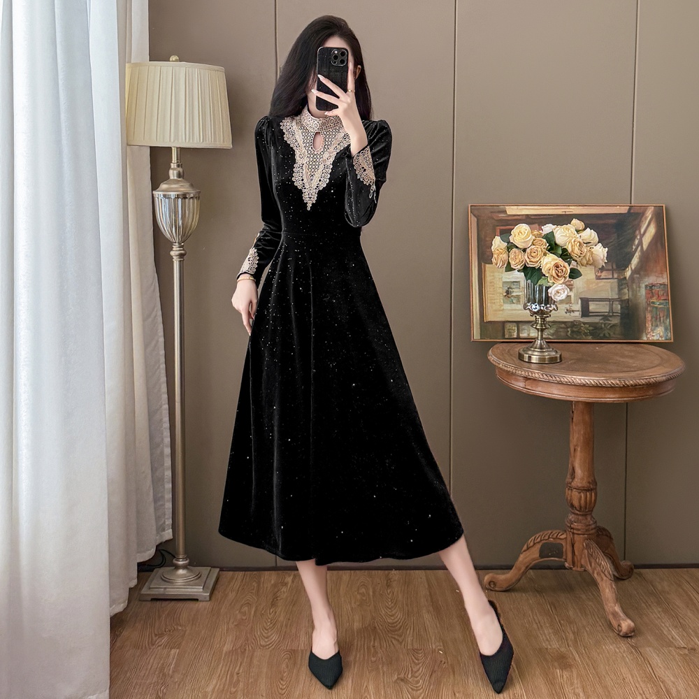 Hepburn style big skirt France style dress