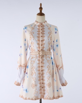 Single-breasted T-back court style dress