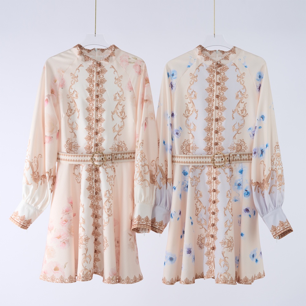 Single-breasted T-back court style dress