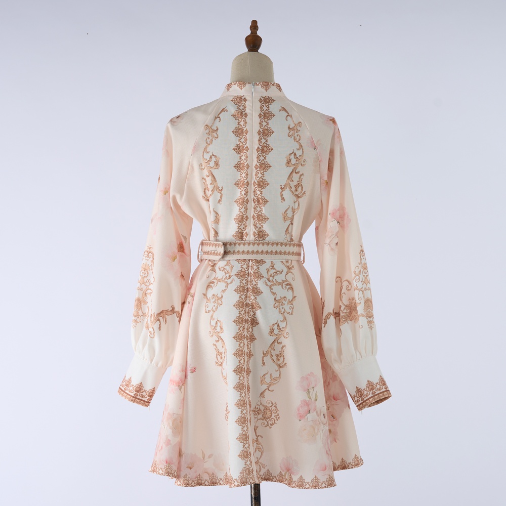 Single-breasted T-back court style dress