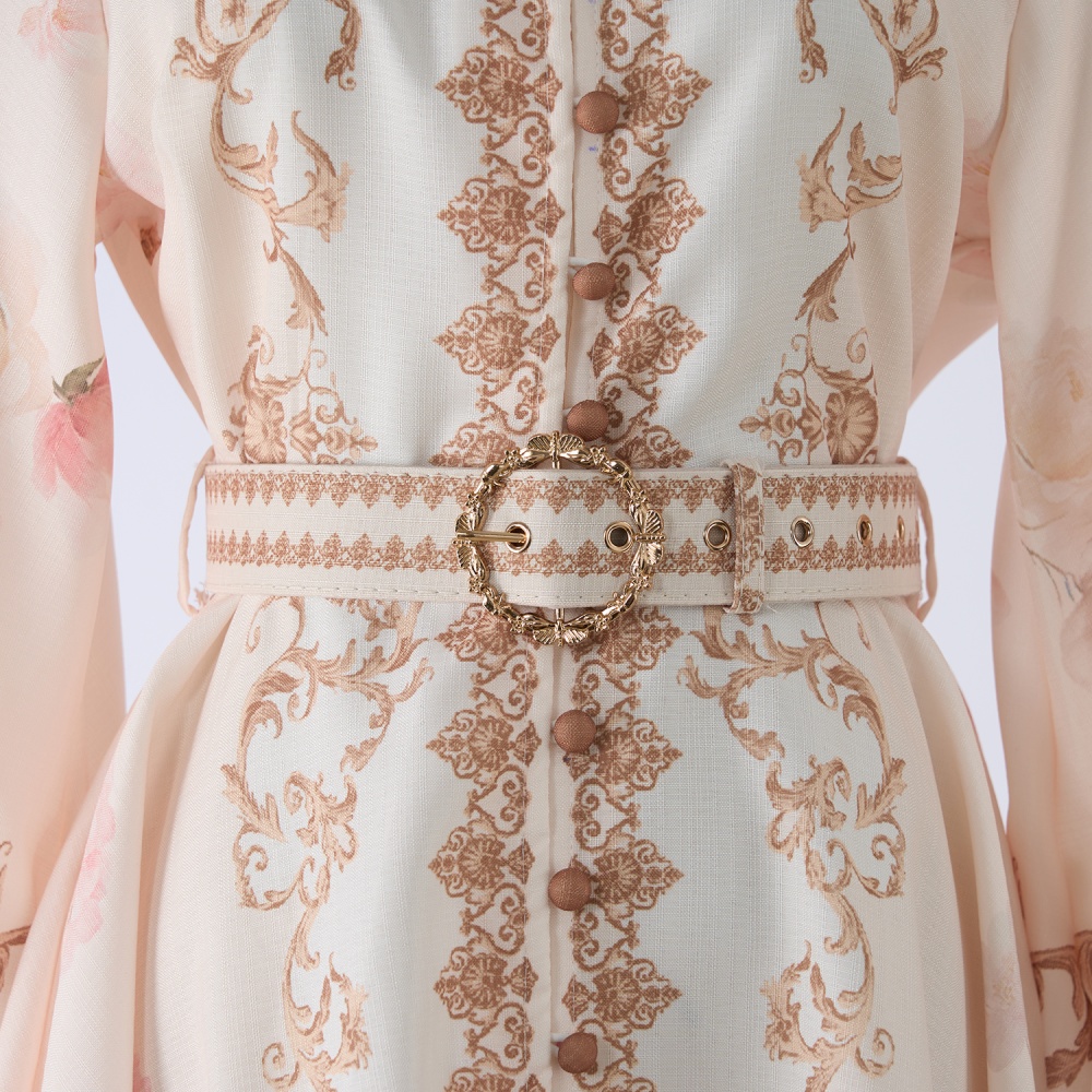 Single-breasted T-back court style dress