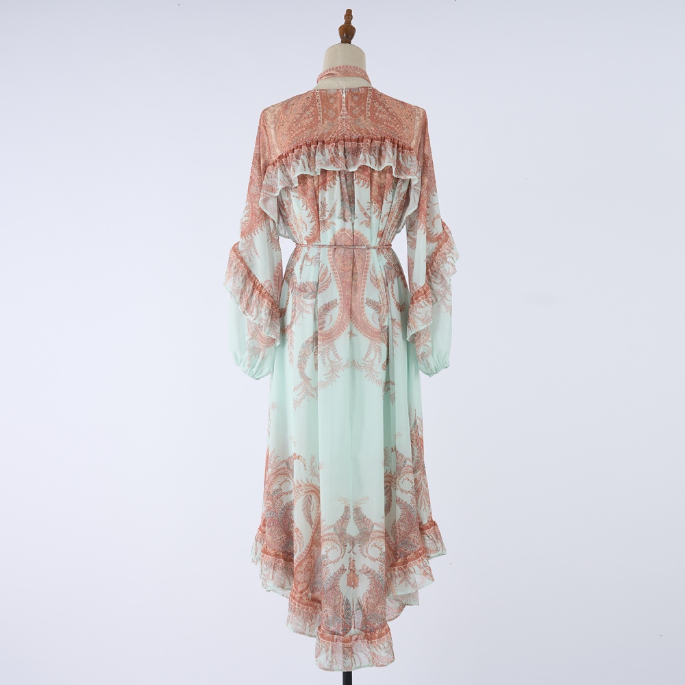 Autumn long elegant style patterns dress