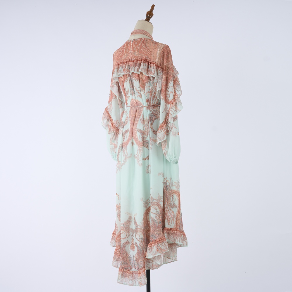 Autumn long elegant style patterns dress