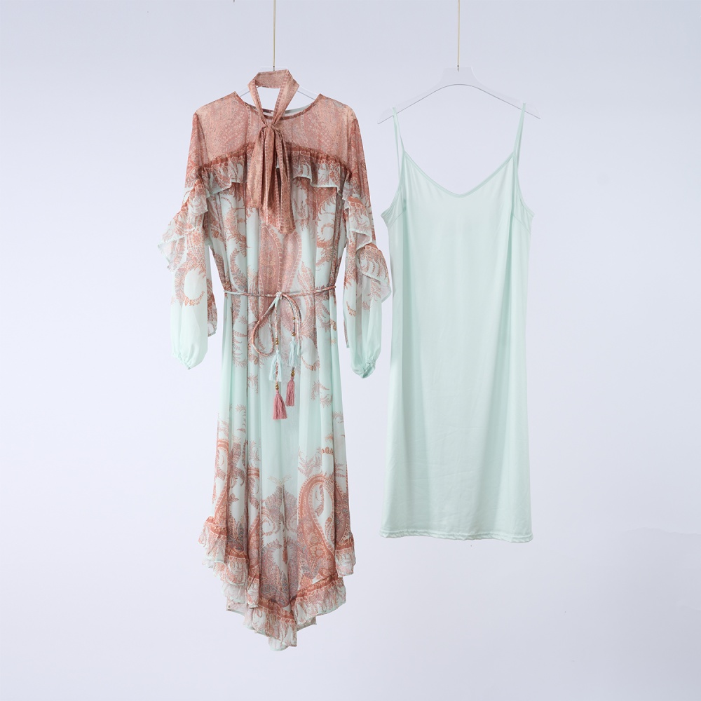Autumn long elegant style patterns dress