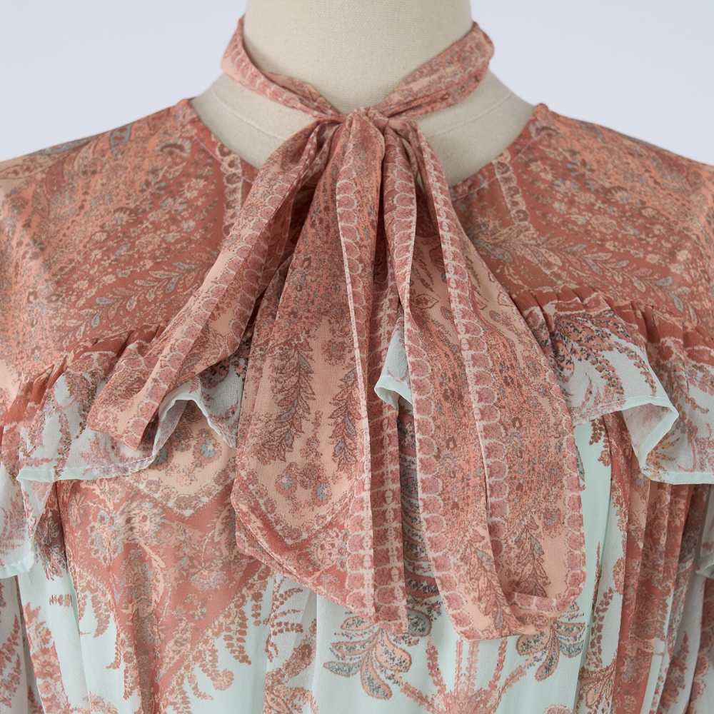 Autumn long elegant style patterns dress