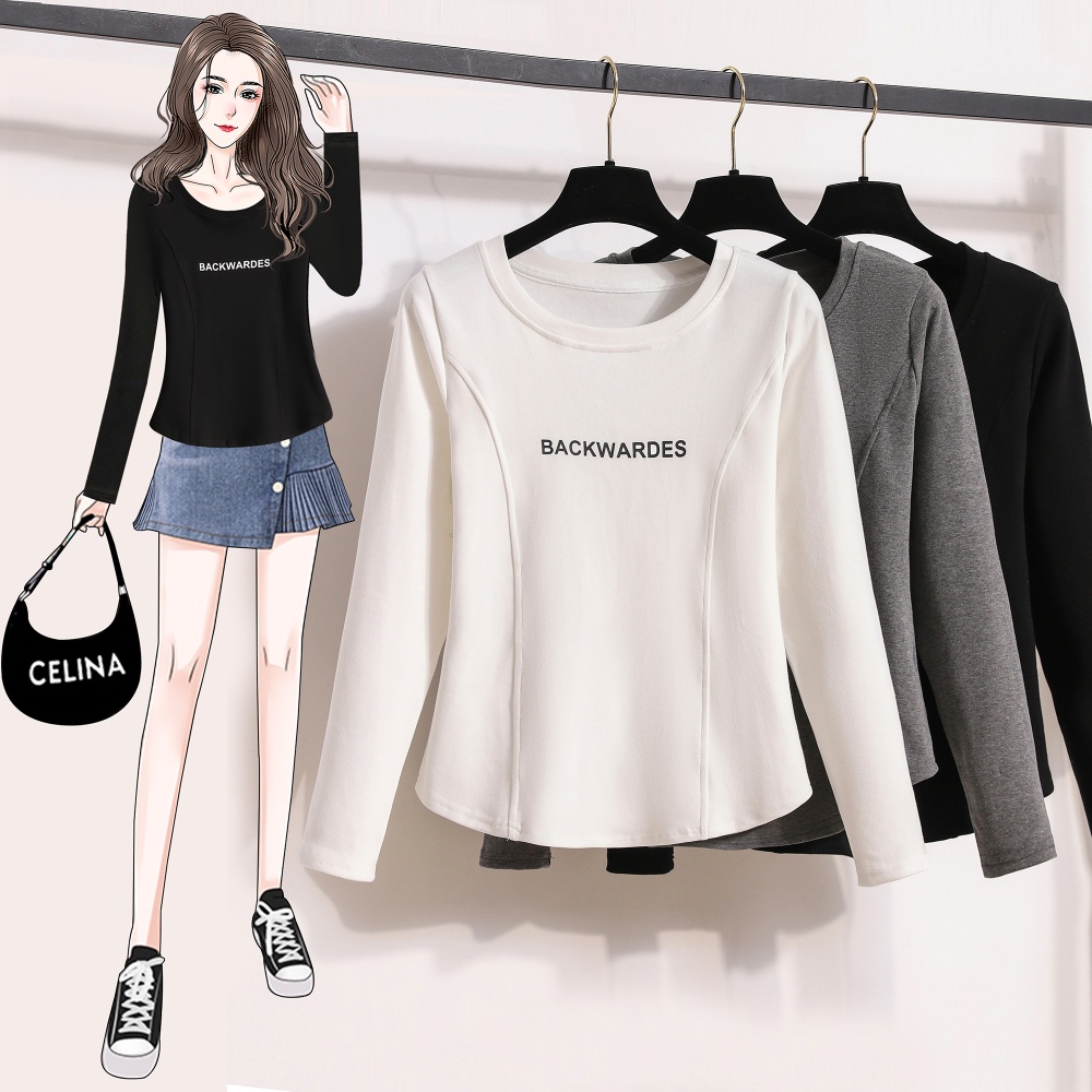 Inside the ride short T-shirt autumn bottoming shirt