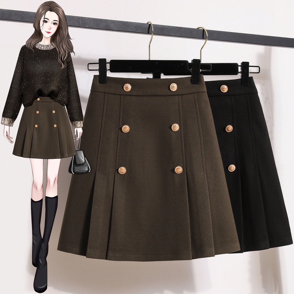Autumn and winter skirt A-line short skirt