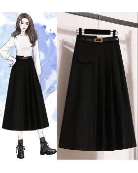 Large yard retro long dress woolen skirt for women