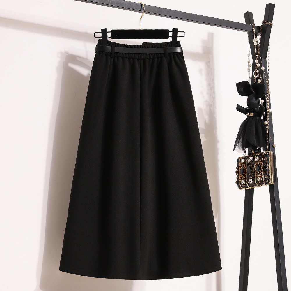 Large yard retro long dress woolen skirt for women