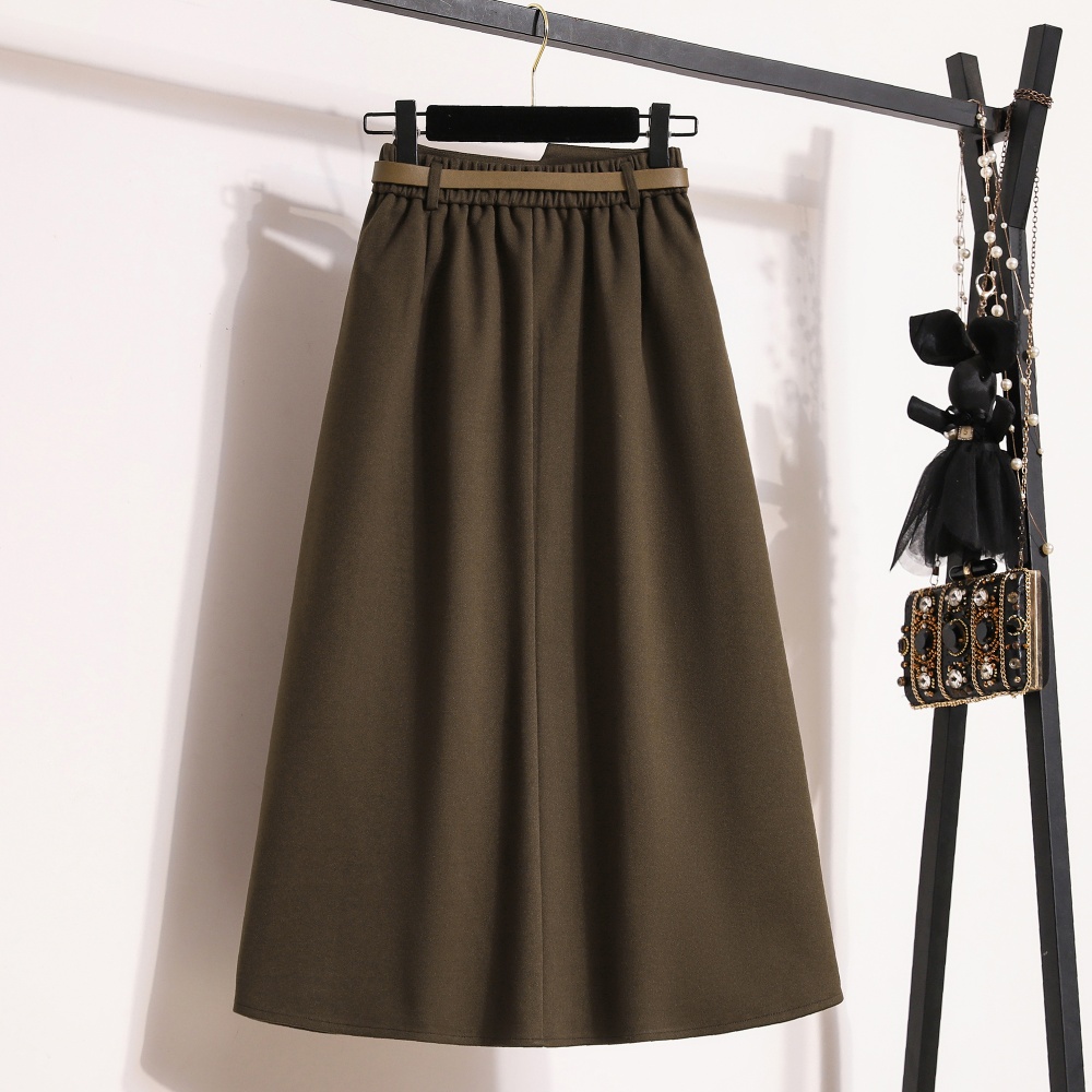 Large yard retro long dress woolen skirt for women