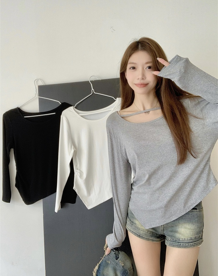 Pinched waist T-shirt enticement tops for women