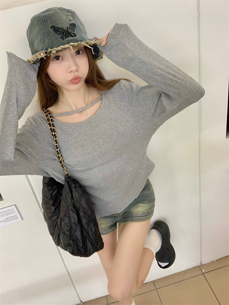 Pinched waist T-shirt enticement tops for women