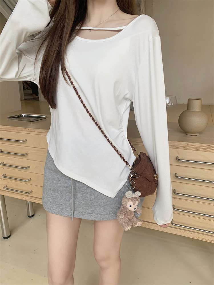 Pinched waist T-shirt enticement tops for women