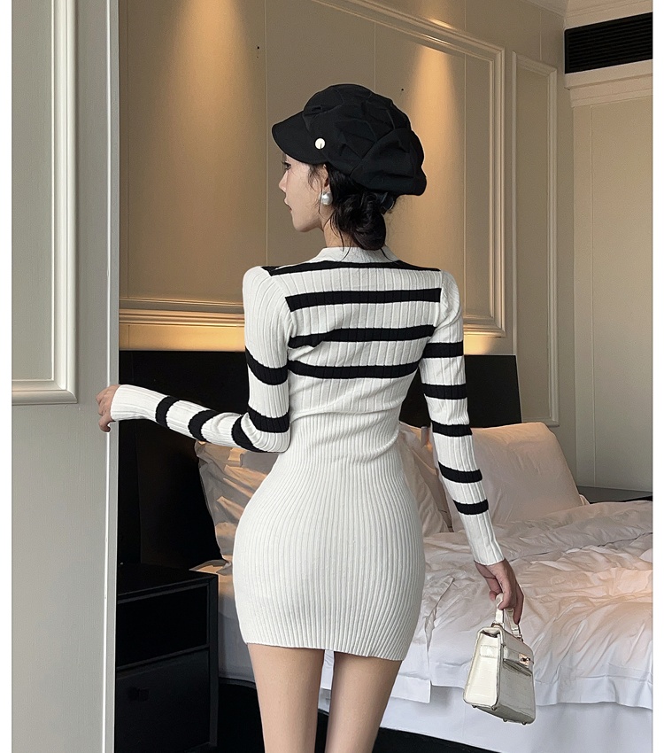 Bottoming retro sweater dress knitted dress for women