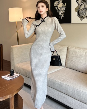 Knitted package hip long dress lady fashionable dress