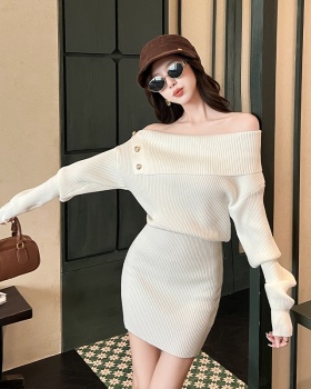 Long sleeve dress France style sweater dress for women