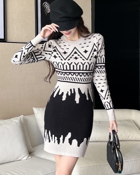 Chanelstyle autumn sweater dress bottoming dress