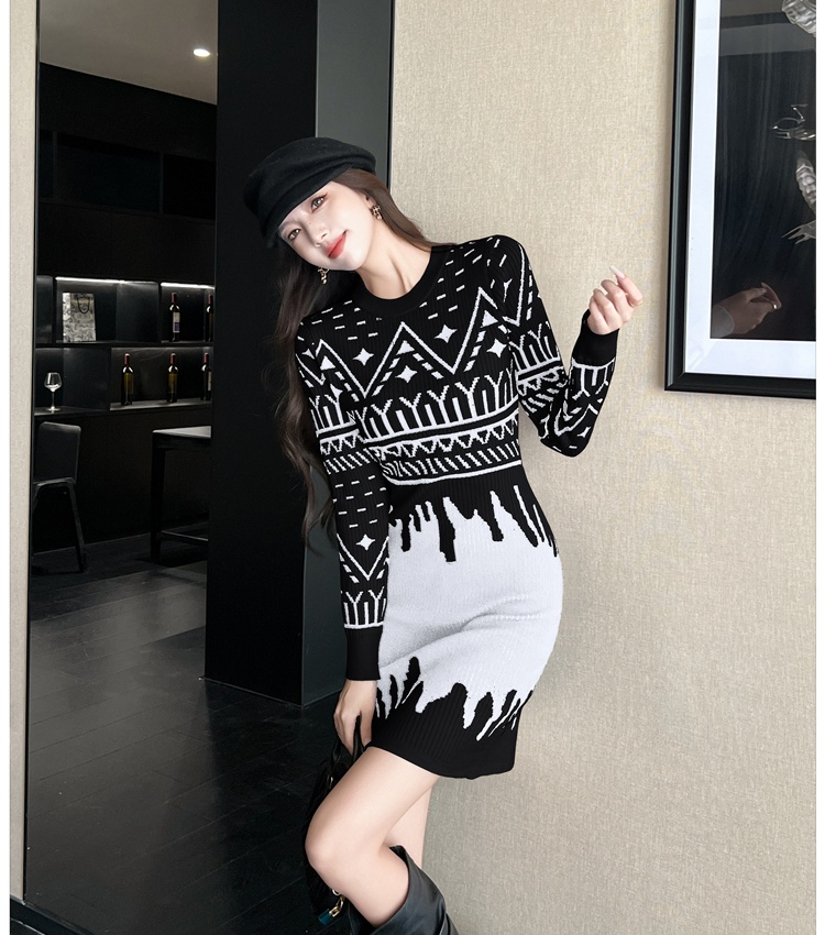 Chanelstyle autumn sweater dress bottoming dress