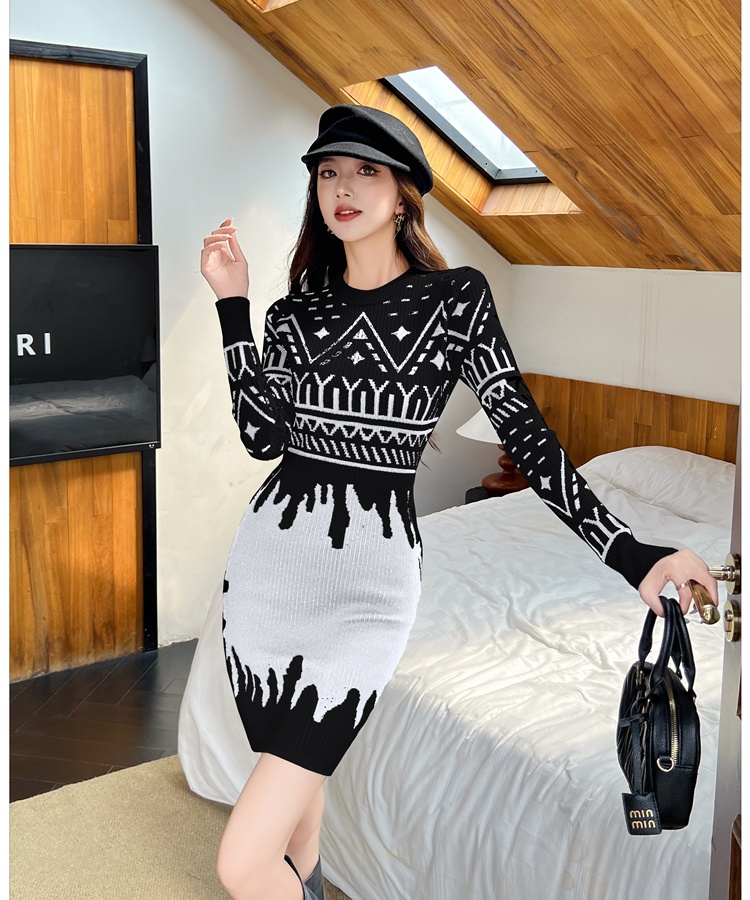 Chanelstyle autumn sweater dress bottoming dress
