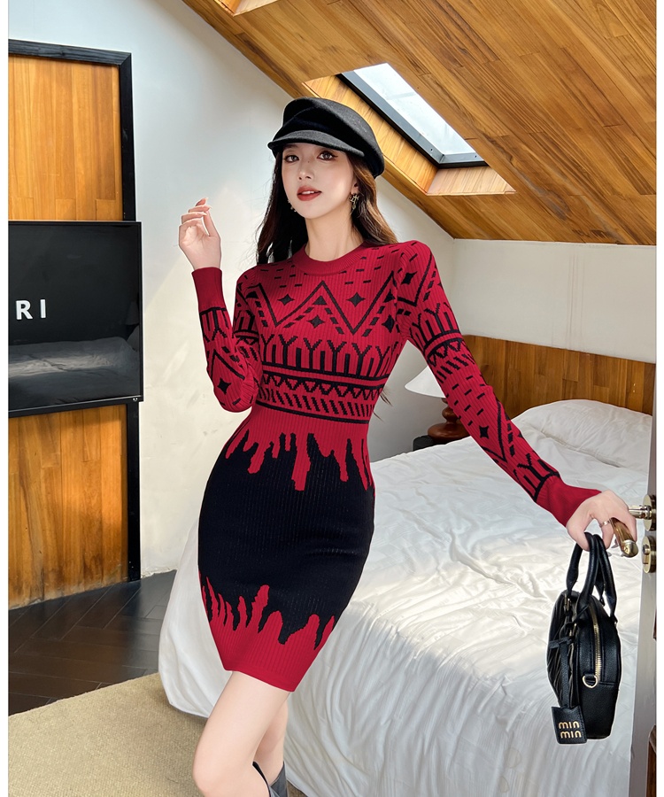 Chanelstyle autumn sweater dress bottoming dress