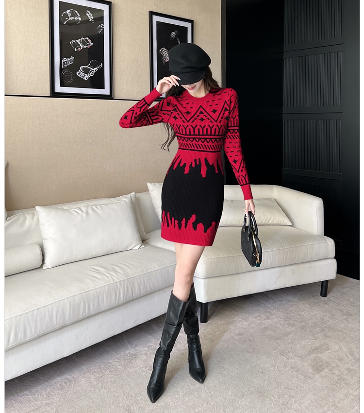 Chanelstyle autumn sweater dress bottoming dress
