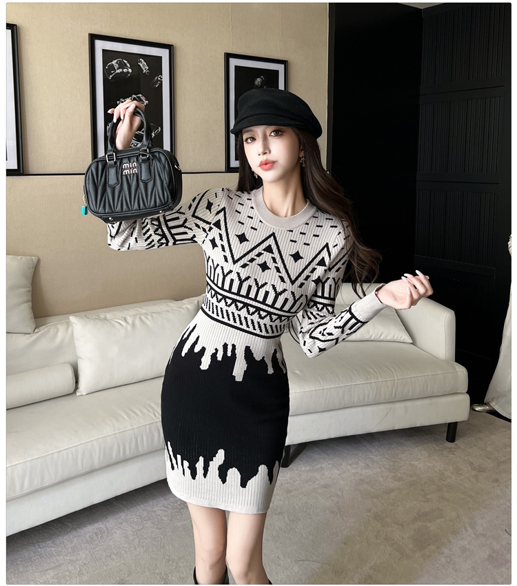 Chanelstyle autumn sweater dress bottoming dress