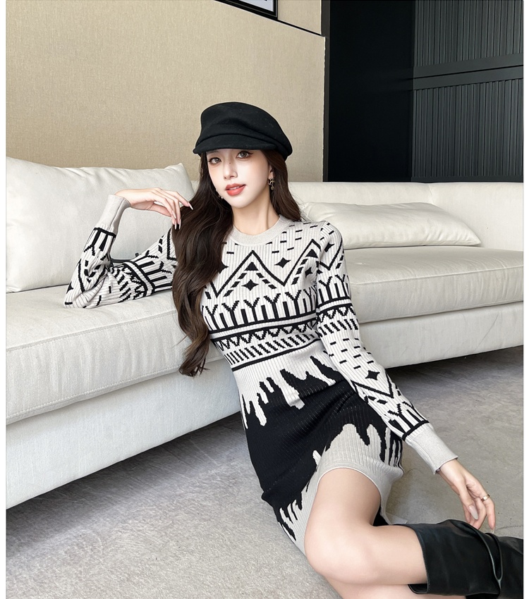 Chanelstyle autumn sweater dress bottoming dress